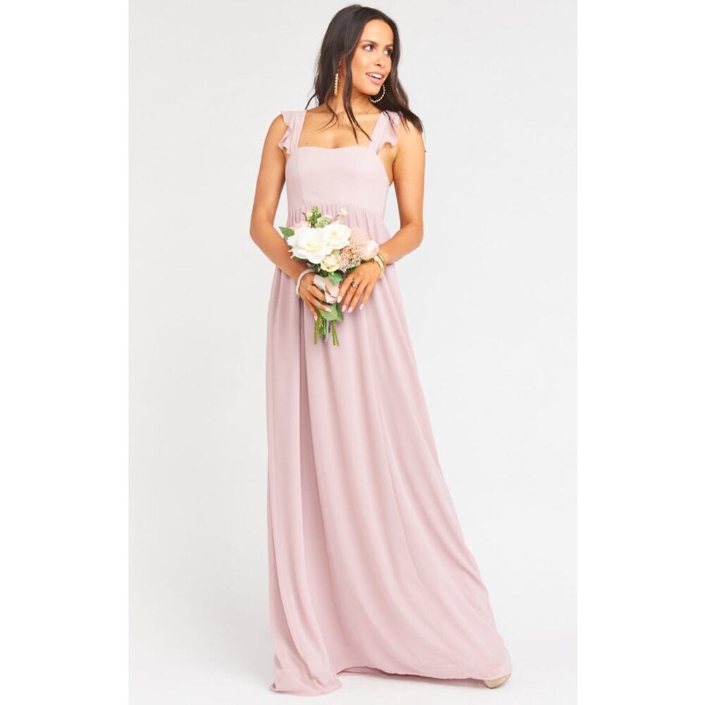 Show Me‎ Your Mumu Bridesmaid Dress in Neutral Mauve Chiffon Small